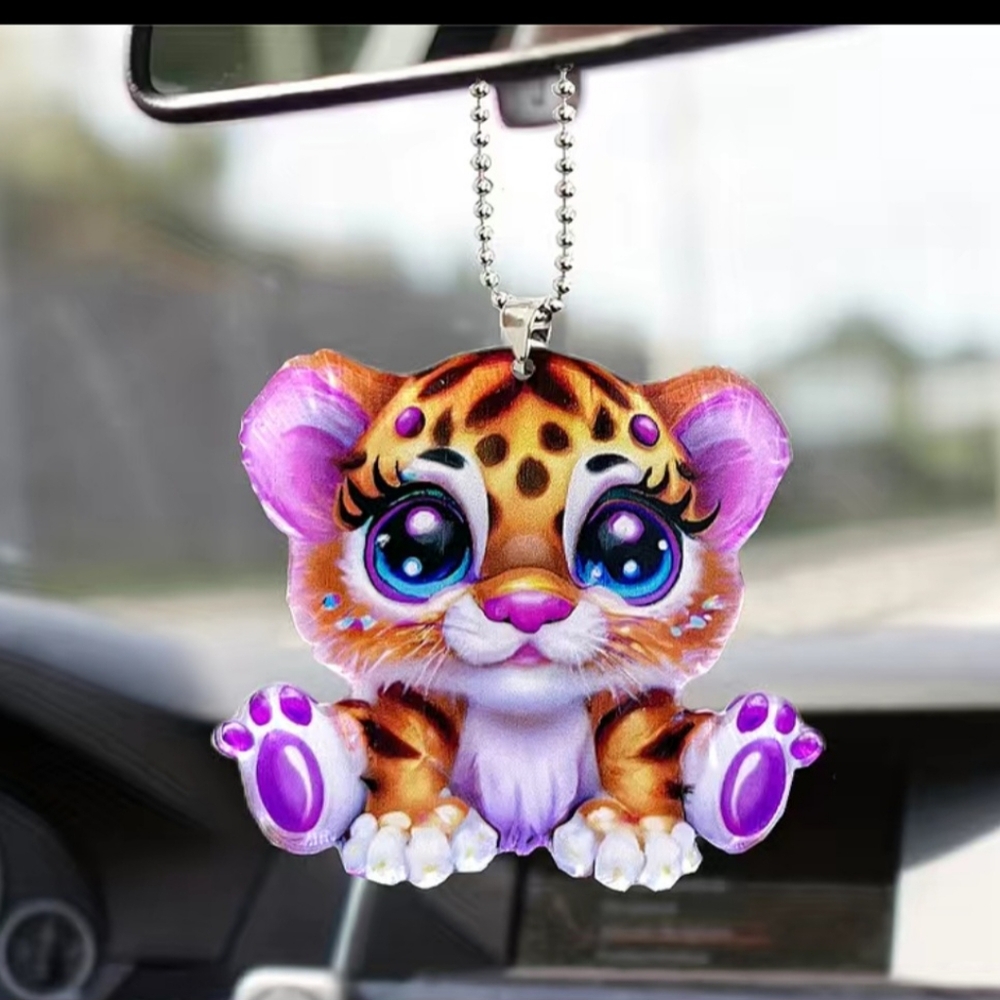 Cute Baby Leopard Car Decor Pendant